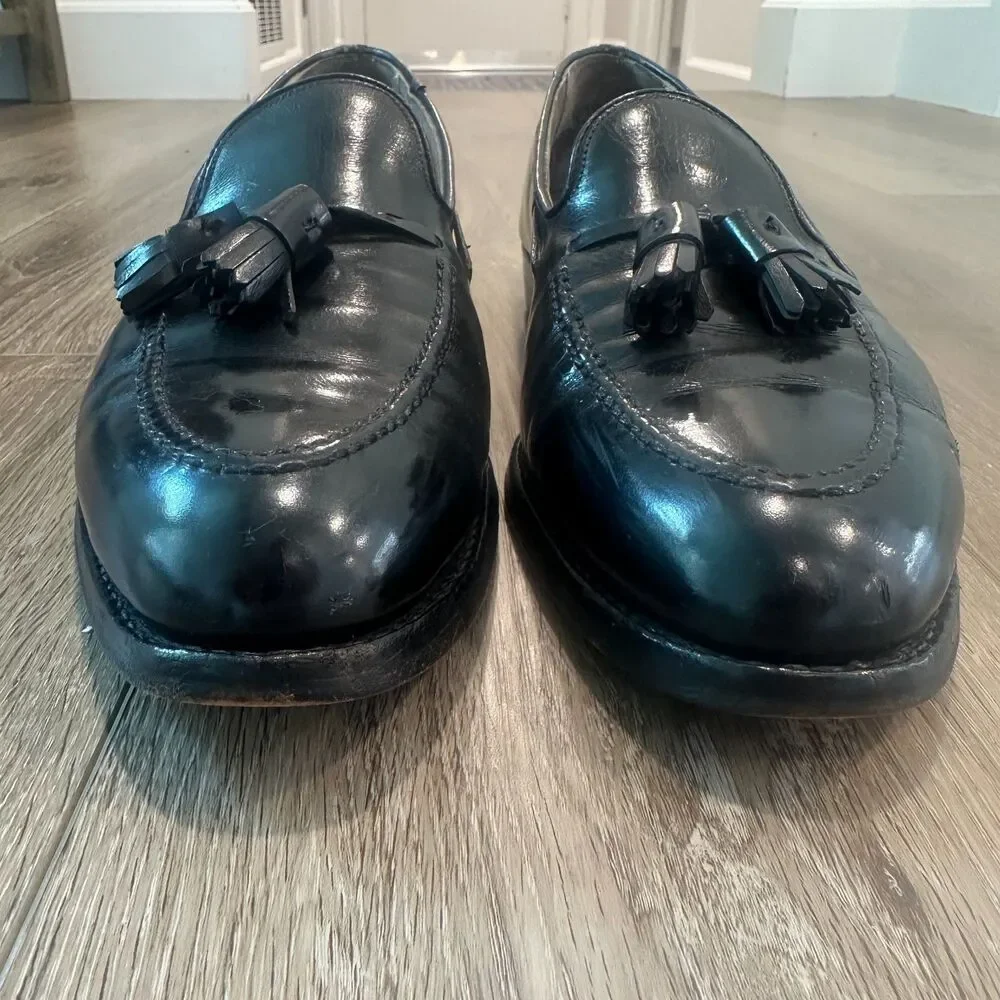 Alden 660 Black Leather Tassel Loafers Aberdeen Goodyear Welted Slip On Size 12